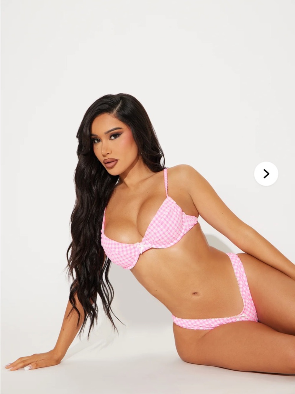 Pink Gingham Bikini Set Sz L nwt